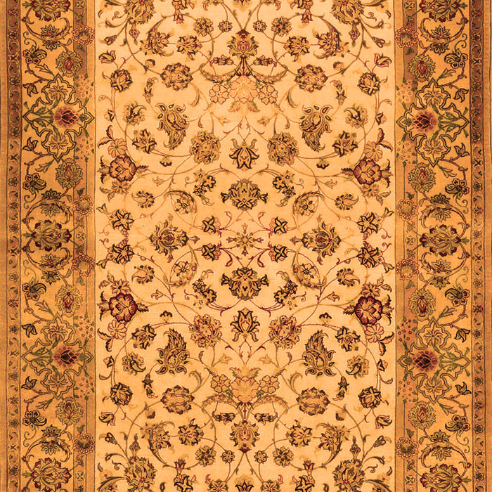 Serging Thickness of Machine Washable Persian Orange Traditional Area Rugs, wshtr2047org