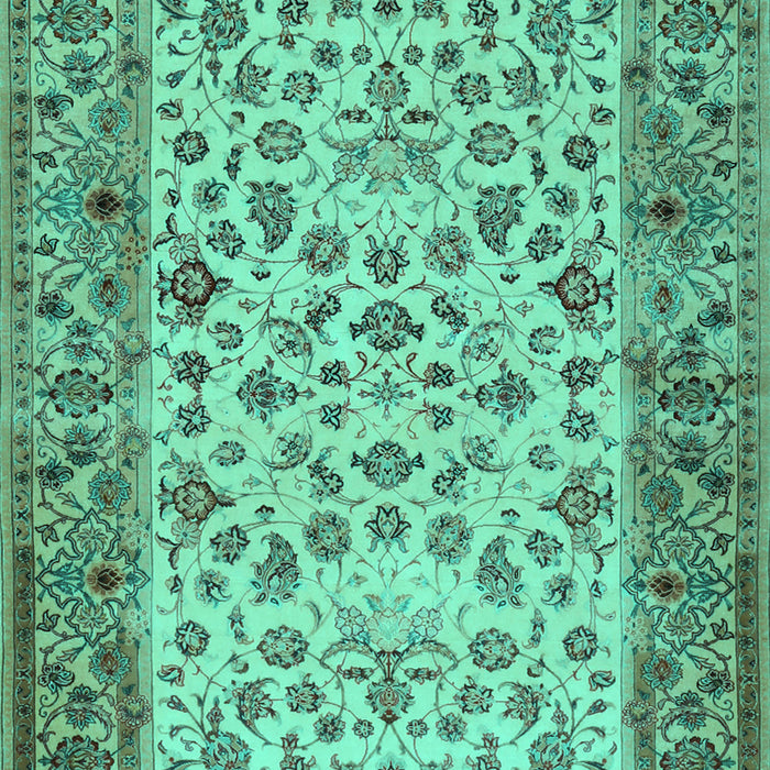 Machine Washable Persian Turquoise Traditional Area Rugs, wshtr2047turq