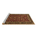 Sideview of Machine Washable Persian Brown Traditional Rug, wshtr2048brn