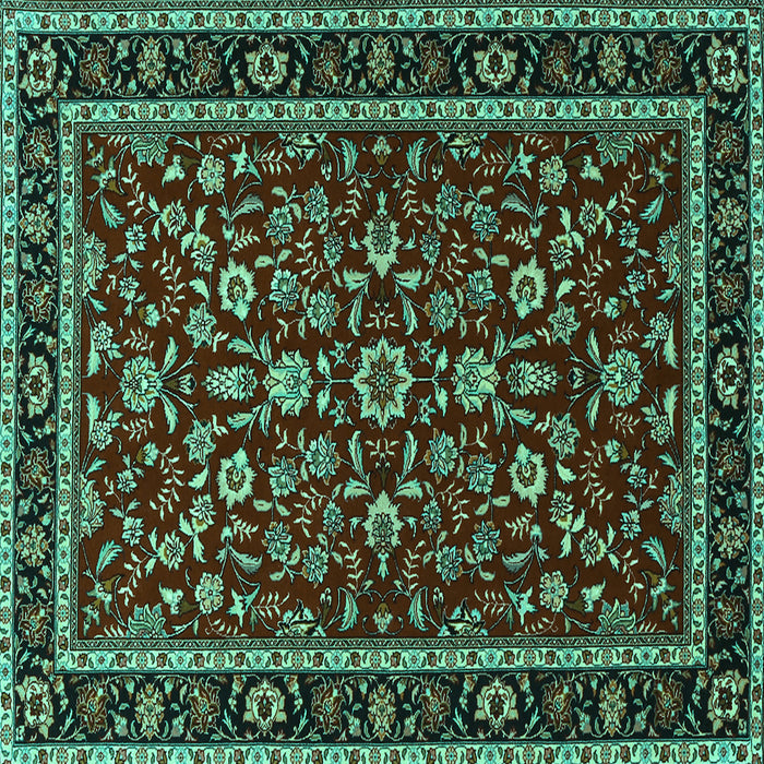 Square Persian Turquoise Traditional Rug, tr2048turq