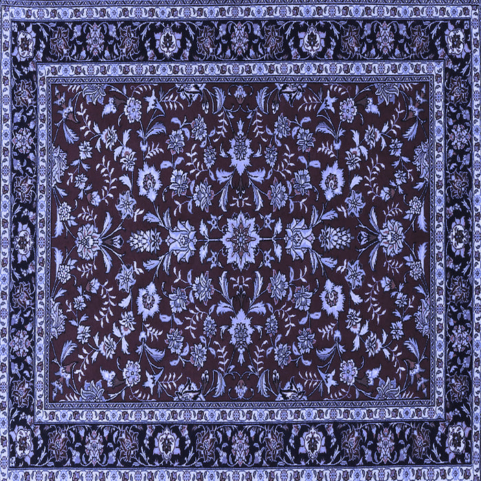 Square Machine Washable Persian Blue Traditional Rug, wshtr2048blu