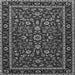 Round Machine Washable Persian Gray Traditional Rug, wshtr2048gry