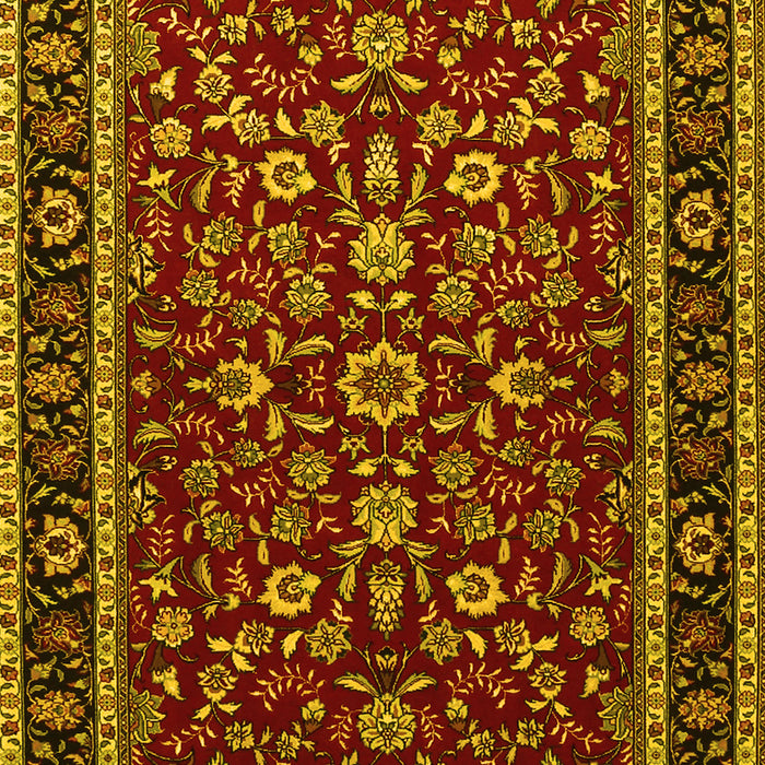 Machine Washable Persian Yellow Traditional Rug, wshtr2048yw