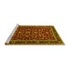 Sideview of Machine Washable Persian Yellow Traditional Rug, wshtr2048yw