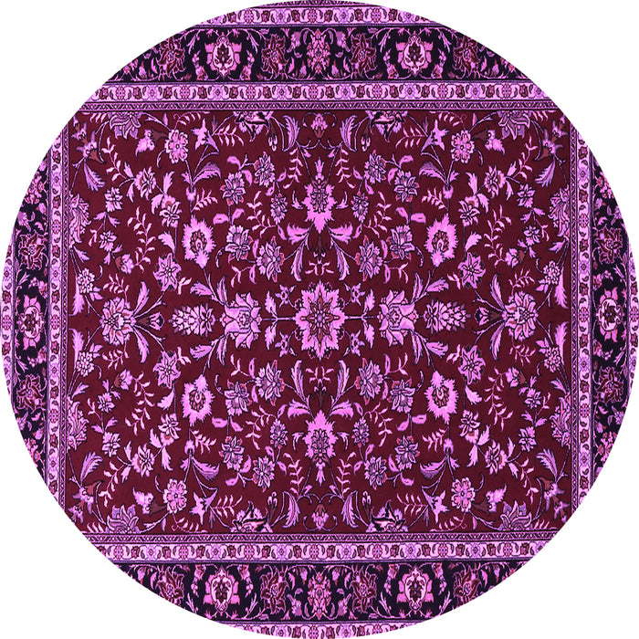Round Persian Purple Traditional Rug, tr2048pur