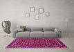 Machine Washable Persian Pink Traditional Rug in a Living Room, wshtr2048pnk