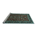 Sideview of Machine Washable Persian Light Blue Traditional Rug, wshtr2048lblu