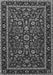 Serging Thickness of Machine Washable Persian Gray Traditional Rug, wshtr2048gry