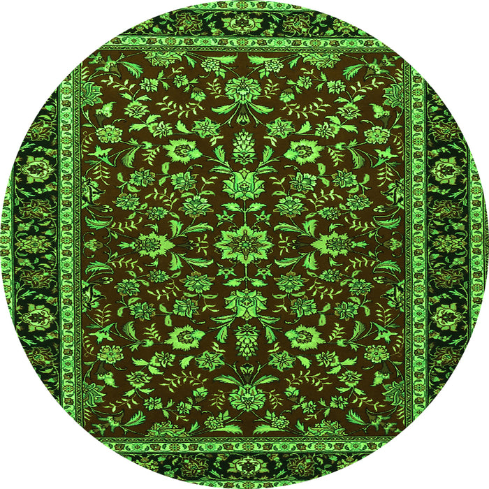Machine Washable Persian Green Traditional Area Rugs, wshtr2048grn