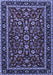 Machine Washable Persian Blue Traditional Rug, wshtr2048blu