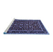 Sideview of Machine Washable Persian Blue Traditional Rug, wshtr2048blu