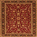 Round Machine Washable Persian Orange Traditional Area Rugs, wshtr2048org