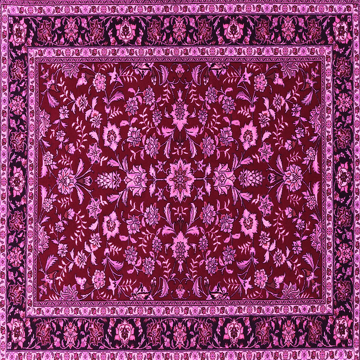 Square Machine Washable Persian Pink Traditional Rug, wshtr2048pnk