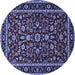 Round Persian Blue Traditional Rug, tr2048blu