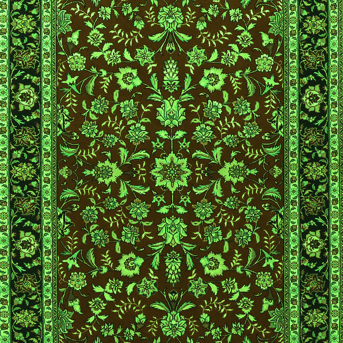 Serging Thickness of Machine Washable Persian Green Traditional Area Rugs, wshtr2048grn