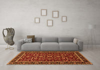 Machine Washable Persian Orange Traditional Rug, wshtr2048org