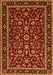 Serging Thickness of Machine Washable Persian Orange Traditional Area Rugs, wshtr2048org