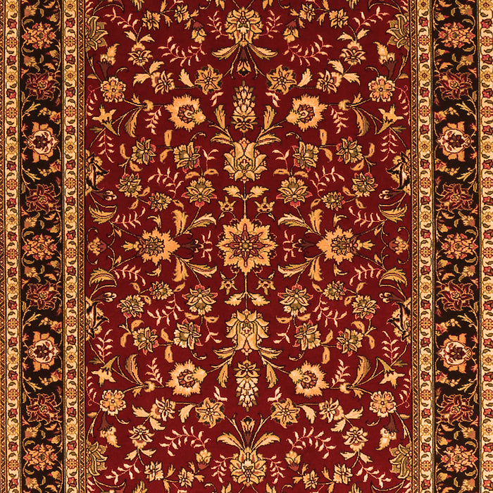 Serging Thickness of Machine Washable Persian Orange Traditional Area Rugs, wshtr2048org
