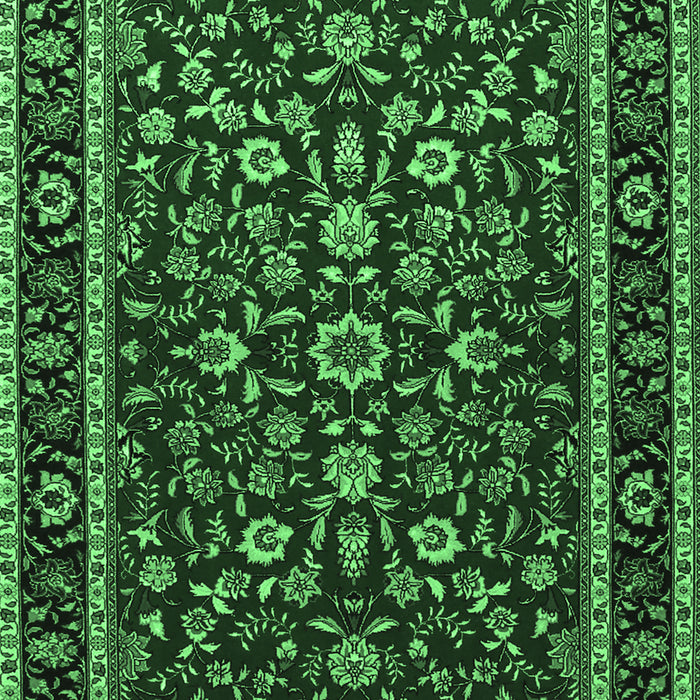 Machine Washable Persian Emerald Green Traditional Area Rugs, wshtr2048emgrn