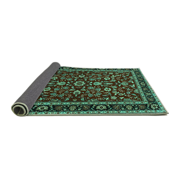 Sideview of Persian Turquoise Traditional Rug, tr2048turq