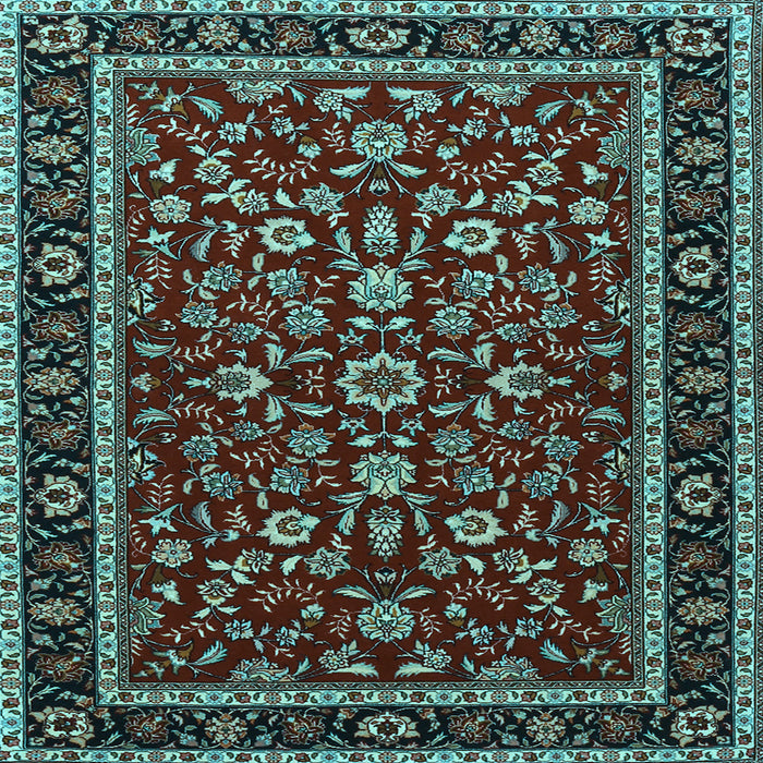 Square Machine Washable Persian Light Blue Traditional Rug, wshtr2048lblu