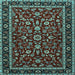 Square Machine Washable Persian Light Blue Traditional Rug, wshtr2048lblu