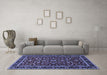 Machine Washable Persian Blue Traditional Rug in a Living Room, wshtr2048blu