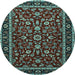 Round Persian Light Blue Traditional Rug, tr2048lblu
