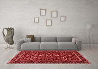 Machine Washable Persian Red Traditional Rug, wshtr2048red