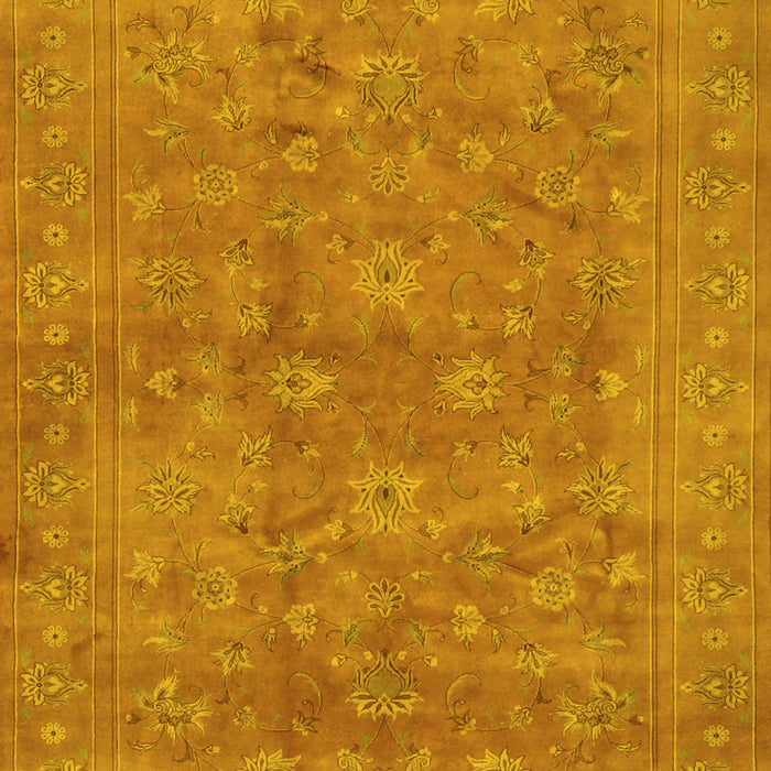 Machine Washable Persian Yellow Traditional Rug, wshtr2049yw