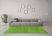 Machine Washable Persian Green Traditional Area Rugs in a Living Room,, wshtr2049grn