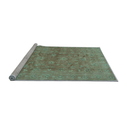 Sideview of Machine Washable Persian Light Blue Traditional Rug, wshtr2049lblu
