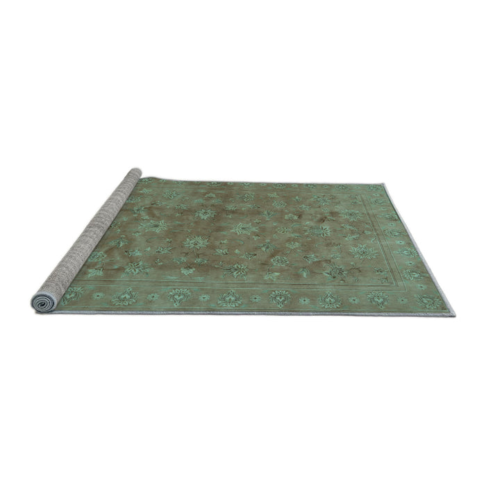 Sideview of Machine Washable Persian Light Blue Traditional Rug, wshtr2049lblu