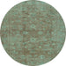 Round Persian Light Blue Traditional Rug, tr2049lblu