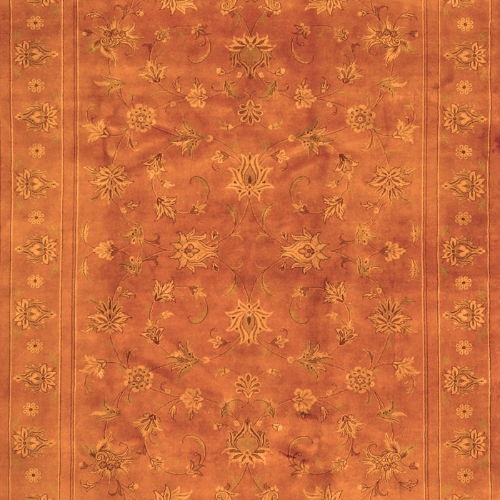 Serging Thickness of Machine Washable Persian Orange Traditional Area Rugs, wshtr2049org