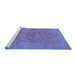 Sideview of Machine Washable Persian Blue Traditional Rug, wshtr2049blu