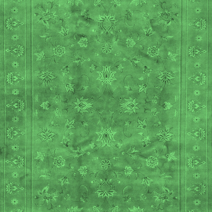 Machine Washable Persian Emerald Green Traditional Area Rugs, wshtr2049emgrn