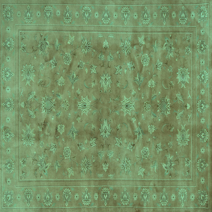 Square Persian Turquoise Traditional Rug, tr2049turq
