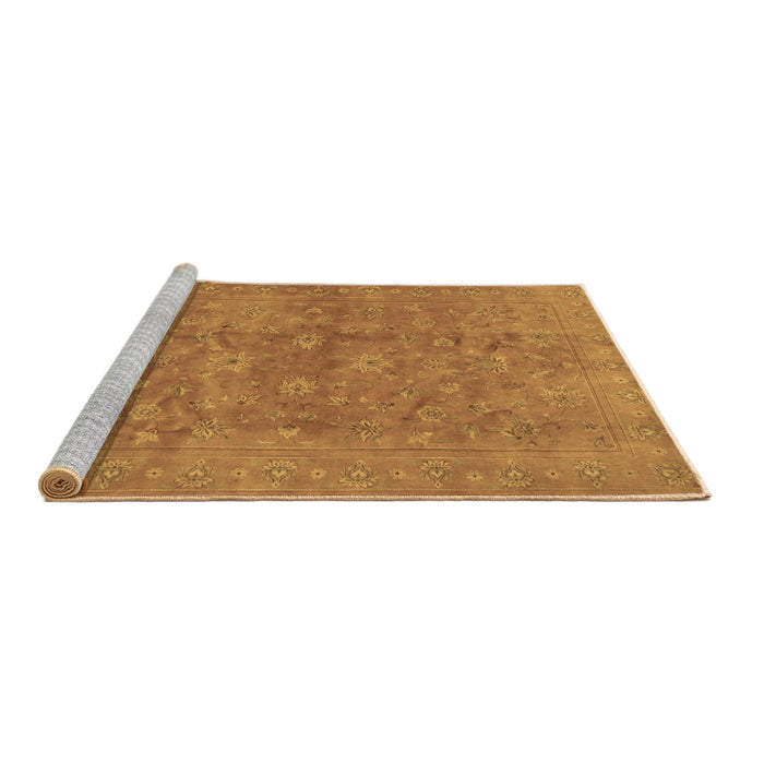 Sideview of Machine Washable Persian Brown Traditional Rug, wshtr2049brn