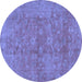 Round Persian Blue Traditional Rug, tr2049blu