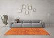 Machine Washable Persian Orange Traditional Area Rugs in a Living Room, wshtr2049org