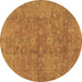 Round Persian Brown Traditional Rug, tr2049brn