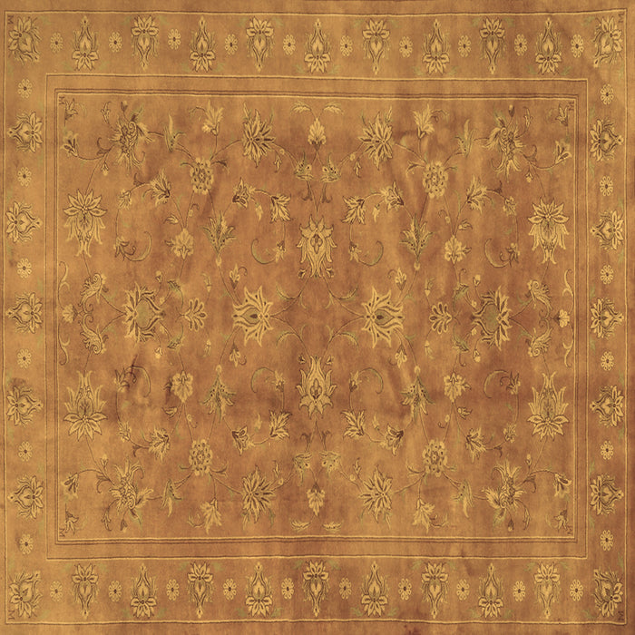 Square Machine Washable Persian Brown Traditional Rug, wshtr2049brn