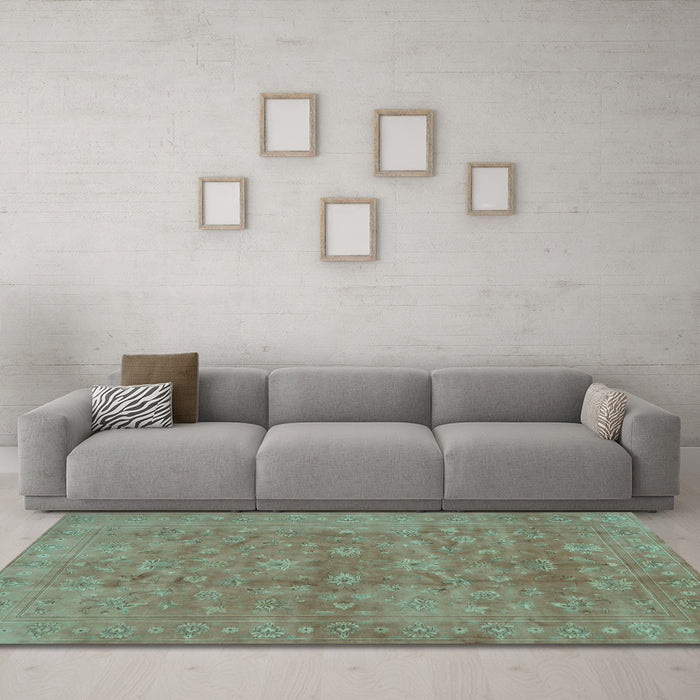 Machine Washable Persian Light Blue Traditional Rug in a Living Room, wshtr2049lblu