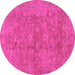 Round Persian Pink Traditional Rug, tr2049pnk