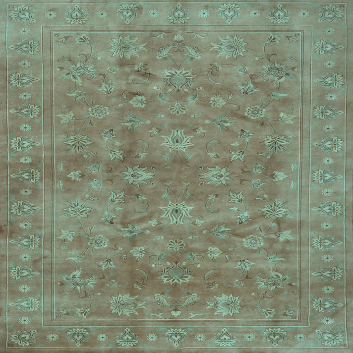 Square Machine Washable Persian Light Blue Traditional Rug, wshtr2049lblu