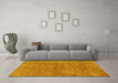 Machine Washable Persian Yellow Traditional Rug in a Living Room, wshtr2049yw