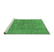 Sideview of Machine Washable Persian Emerald Green Traditional Area Rugs, wshtr2049emgrn