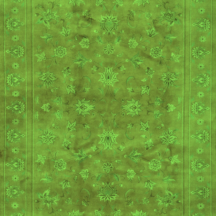 Serging Thickness of Machine Washable Persian Green Traditional Area Rugs, wshtr2049grn