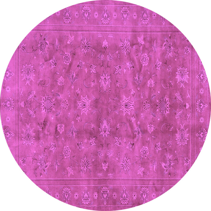 Round Persian Purple Traditional Rug, tr2049pur